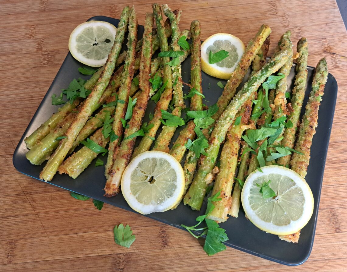 Grüner Spargel in Parmesankruste - Rezept