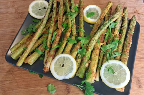 Grüner Spargel in Parmesankruste - Rezept