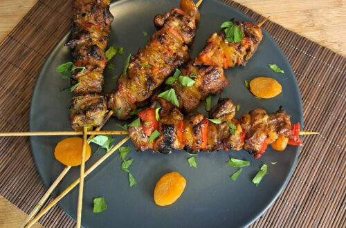 Lamm-Sosaties mit Aprikosen - Rezept