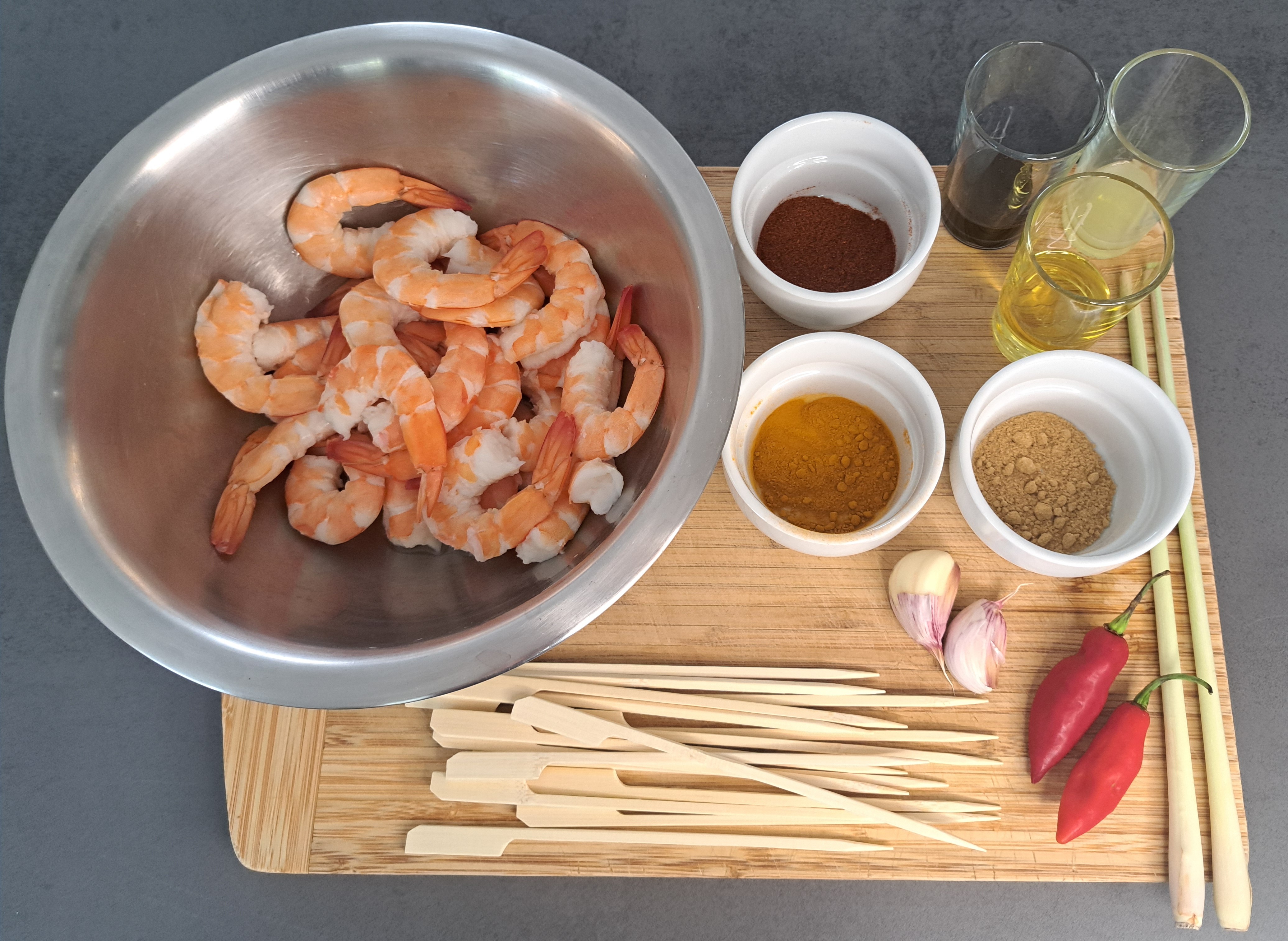 Thailändische Garnelenspieße - Zutaten