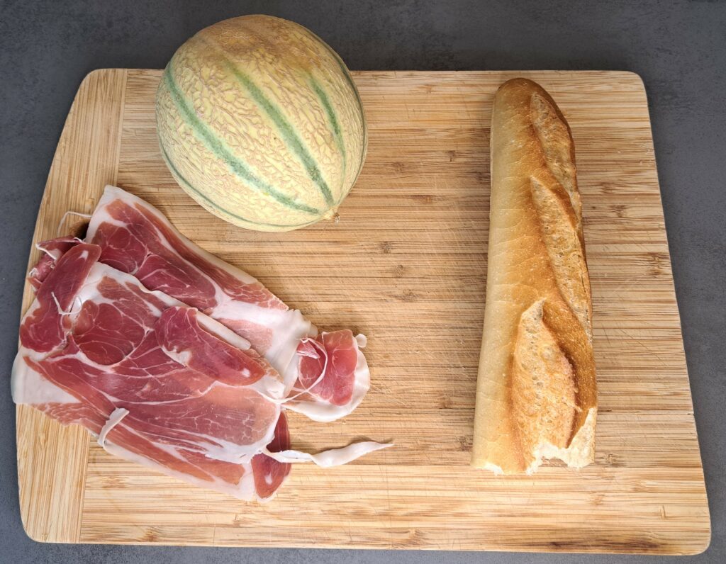 Melone con prosciutto - Melone mit Parmaschinken - Zutaten
