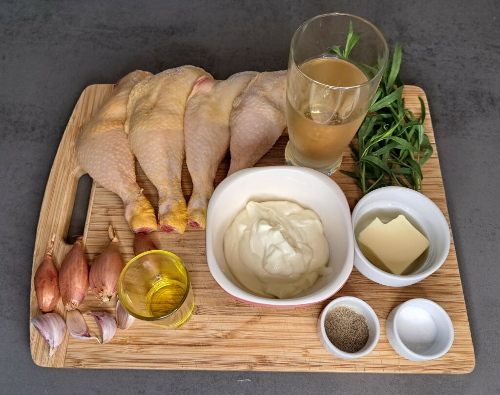 Poulet à l’estragon – Estragon-Huhn-Zutaten