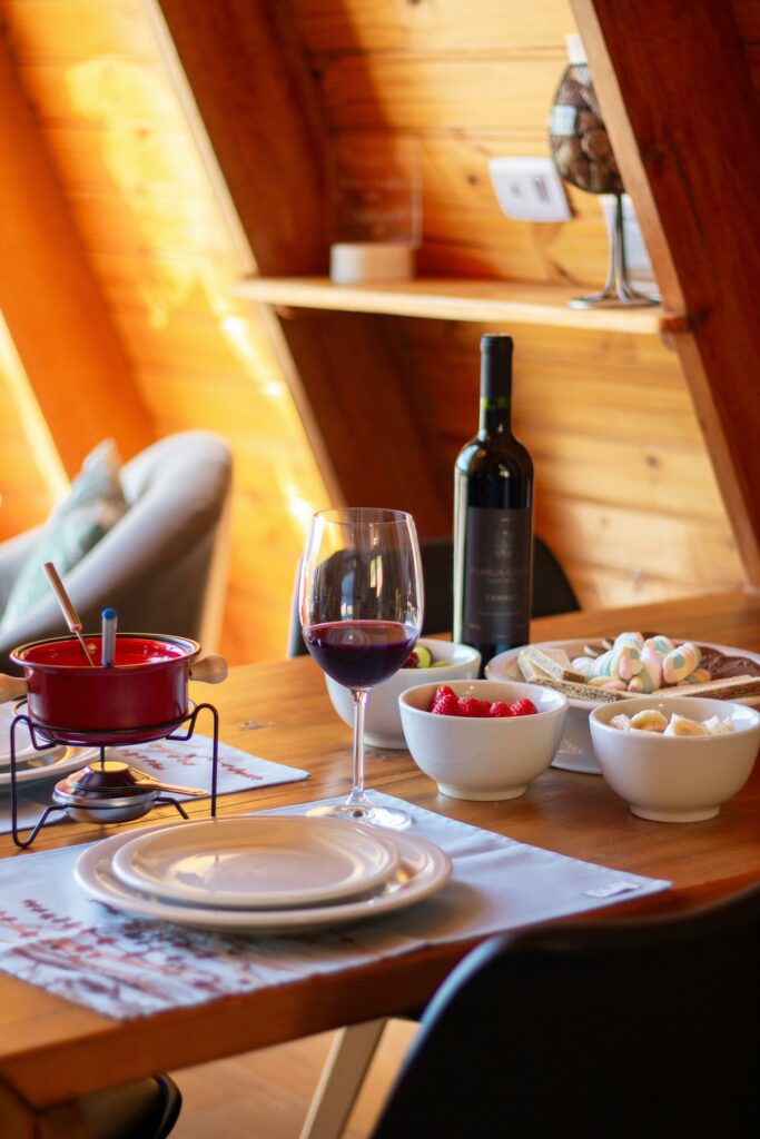 Wein zu Fleisch-Fondue