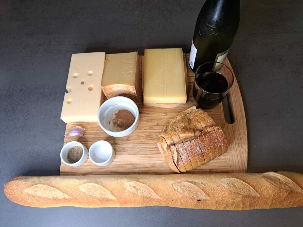 Fondue Savoyarde – Französisches Käsefondue-Zutaten