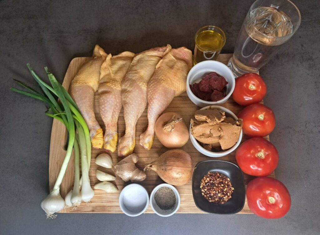 Poulet à la Moambe – Kongolesisches Hähnchen in Erdnusssauce-zutaten